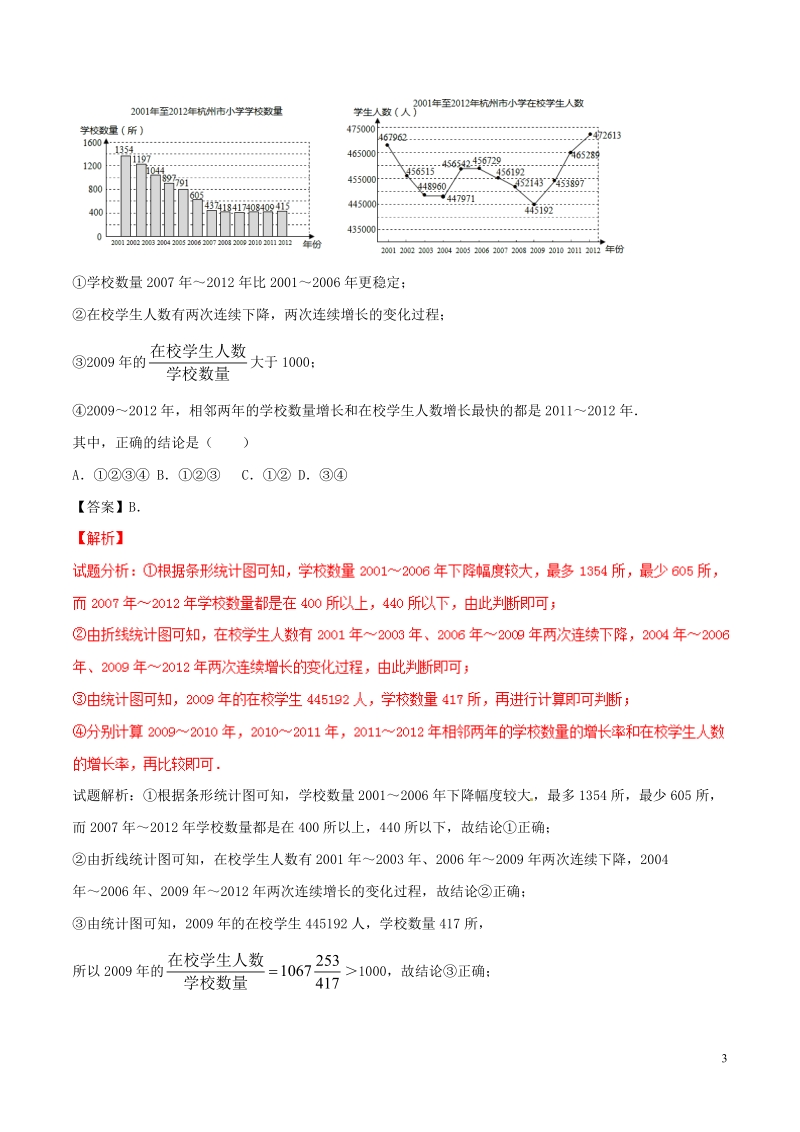 2018年中考数学考点总动员系列 专题19 统计的应用（含解析）.doc_第3页