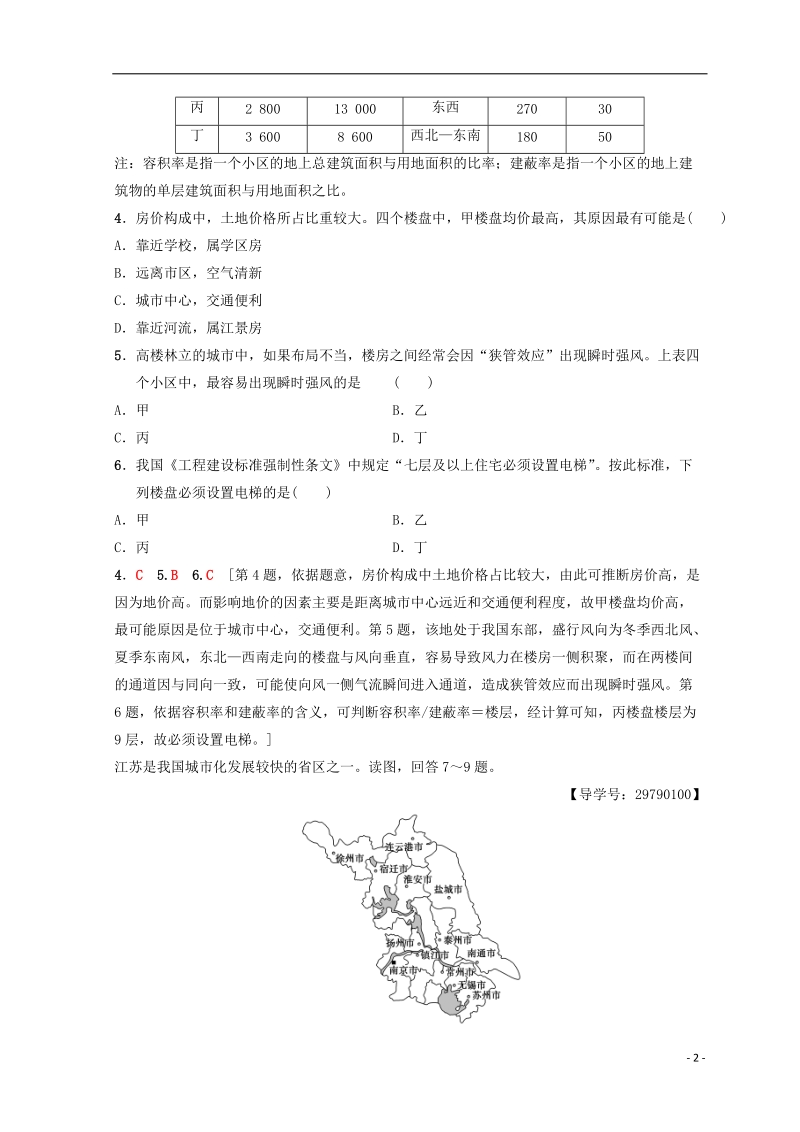 2019版高考地理一轮复习 重点强化练5 城市建设与城市化 中图版.doc_第2页