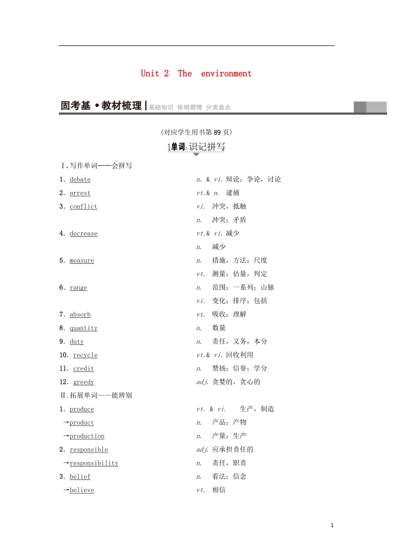 2019版高三英语一轮复习 unit 2 the environment教师用书 牛津译林版必修5.doc_第1页