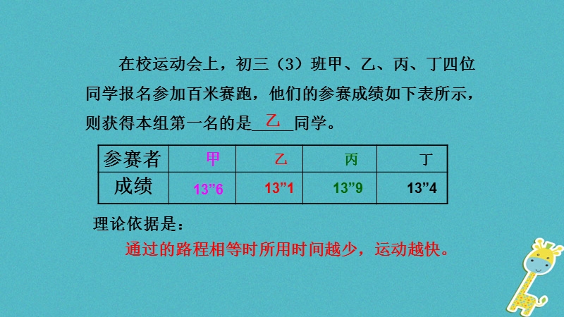 2018年八年级物理下册7.2怎样比较运动的快慢课件新版粤教沪版.ppt_第3页