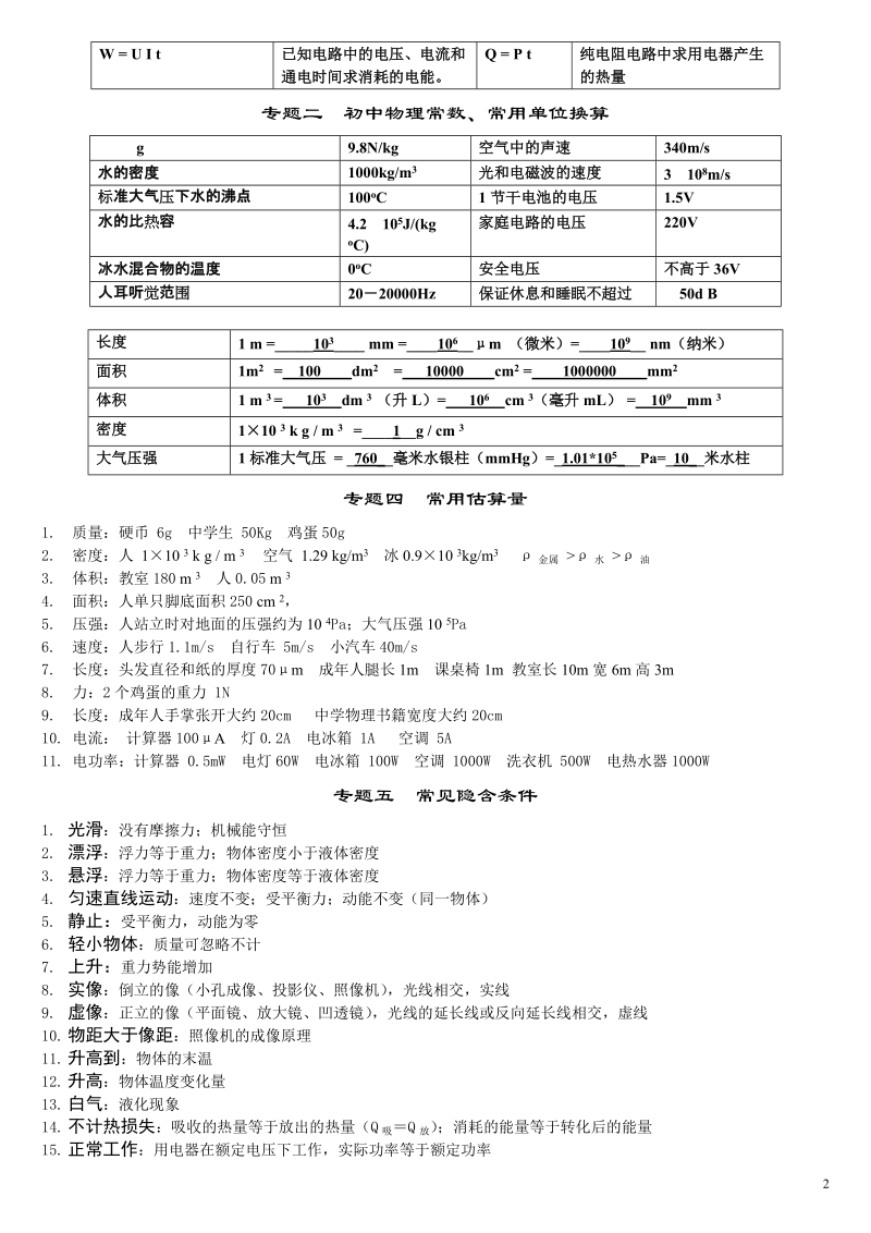 初三物理复习要点(自己重新整理).doc_第2页