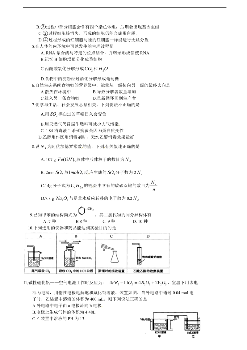 2017年湖北省武昌区高三元月调研考试理科综合试题.doc_第2页