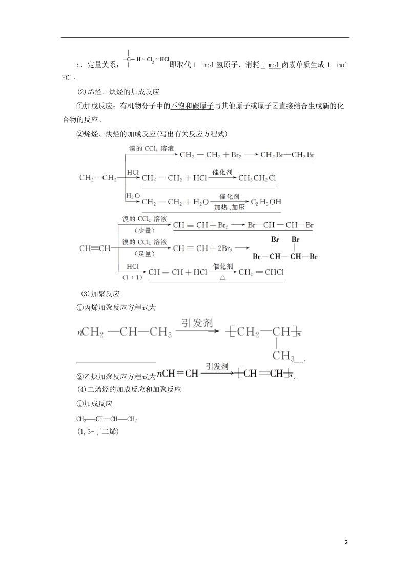 2019届高考化学一轮复习第11章有机化学基础鸭第2节烃和卤代烃学案鲁科版.doc_第2页