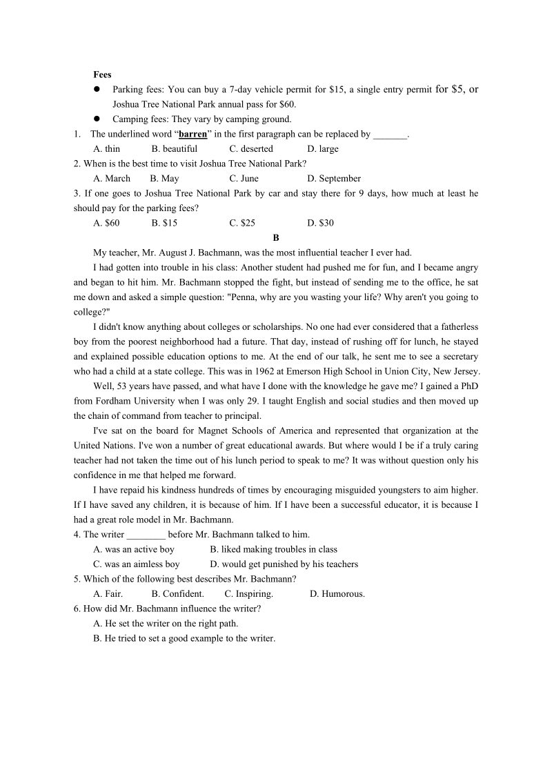 2016年广东省揭阳市高三第二次高考模拟英语试题.doc_第2页