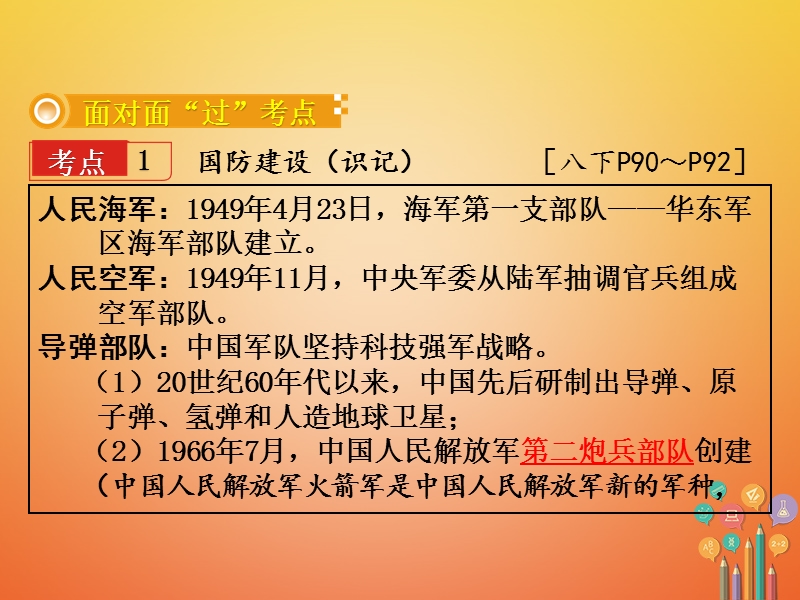 湖南省衡阳市2018年中考历史一轮复习 第一部分 教材知识梳理 模块三 中国现代史 第五单元 国防建设与外交成就课件.ppt_第2页