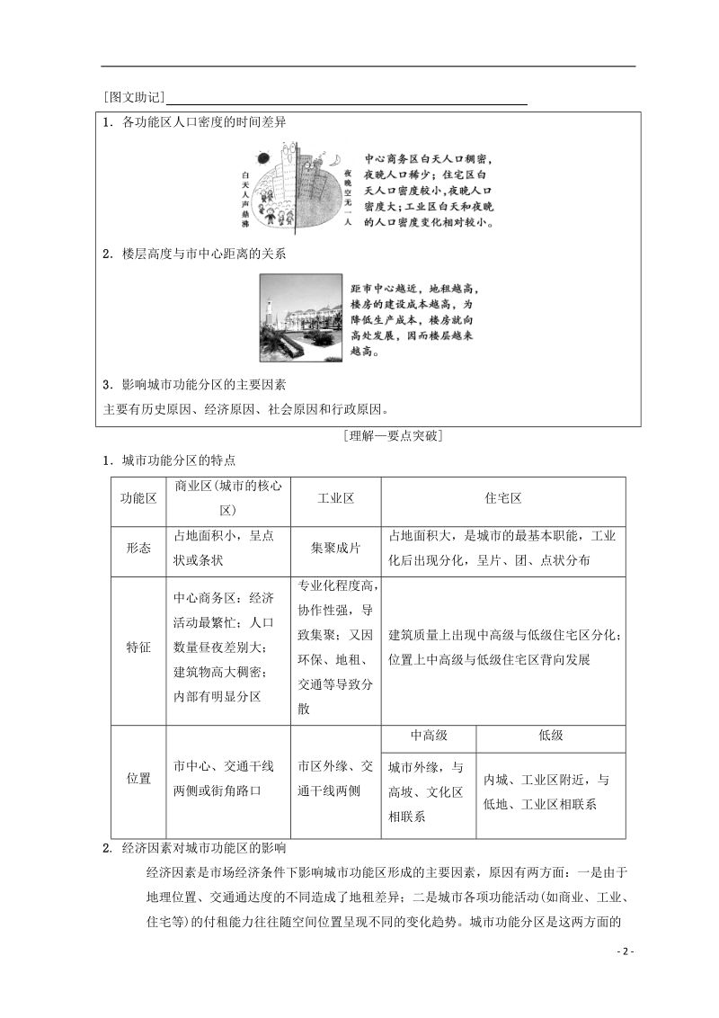 2019届高考地理一轮复习 第6章 城市的空间结构与城市化 第1节 城市的空间结构学案 中图版.doc_第2页