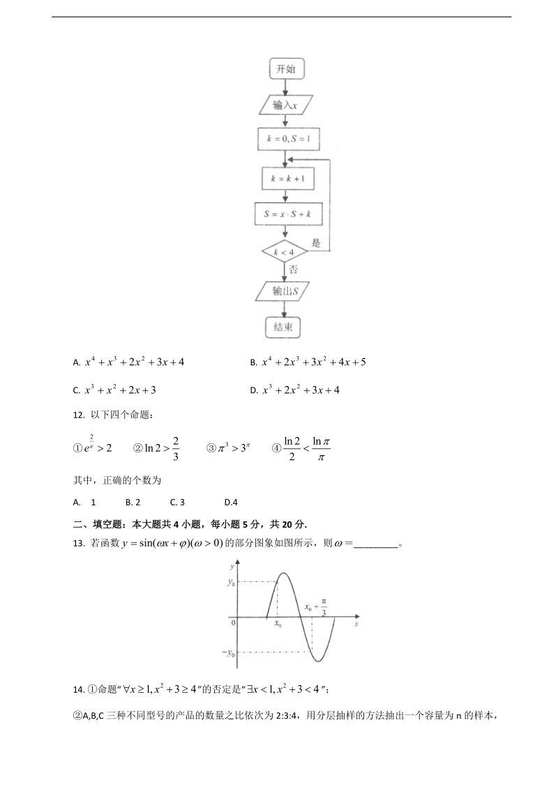 2017年安徽省普通高中高考模拟卷（六）数学（文科）试卷.doc_第3页