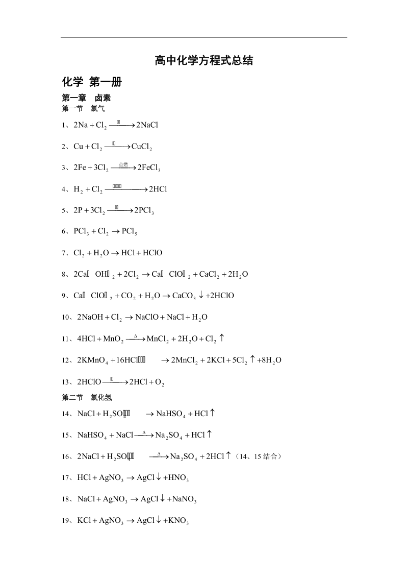 高中化学方程式总结.doc_第1页