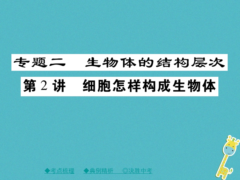 2018年中考生物总复习 专题突破二 生物体的结构层次 第2讲课件.ppt_第1页