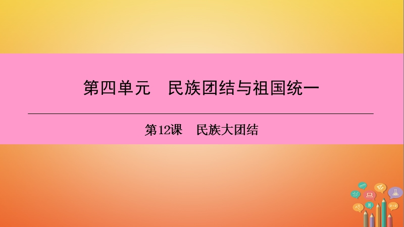 2018八年级历史下册 第四单元 第12课 民族大团结课件 新人教版.ppt_第1页