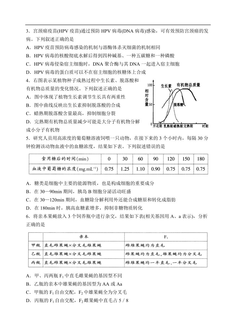 泰安市2018届高三第一次模拟考理综.doc_第2页