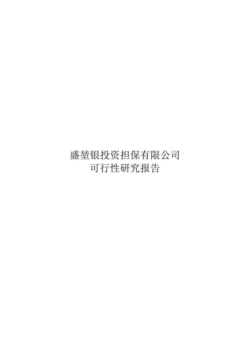 担保公司可行性研究报告--详细.doc_第1页