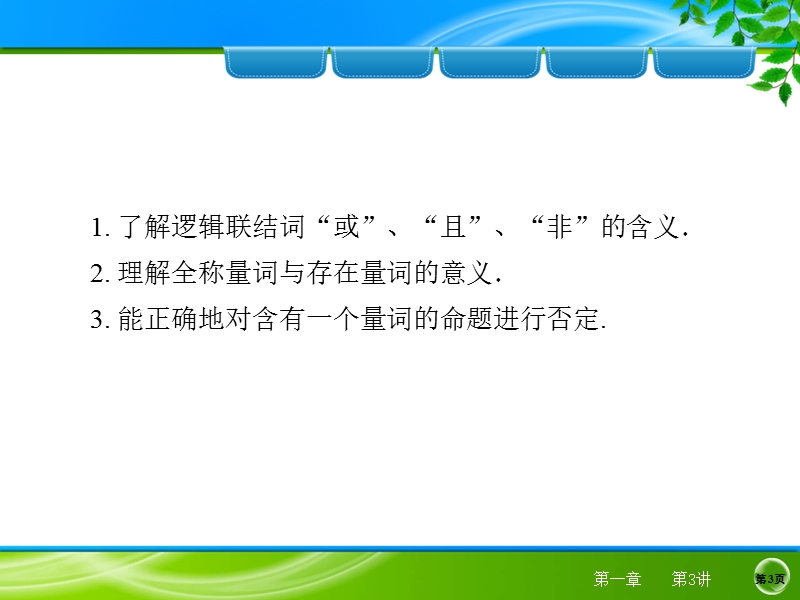 高三数学简单的逻辑联结词、全称量词与存在量词.ppt_第3页