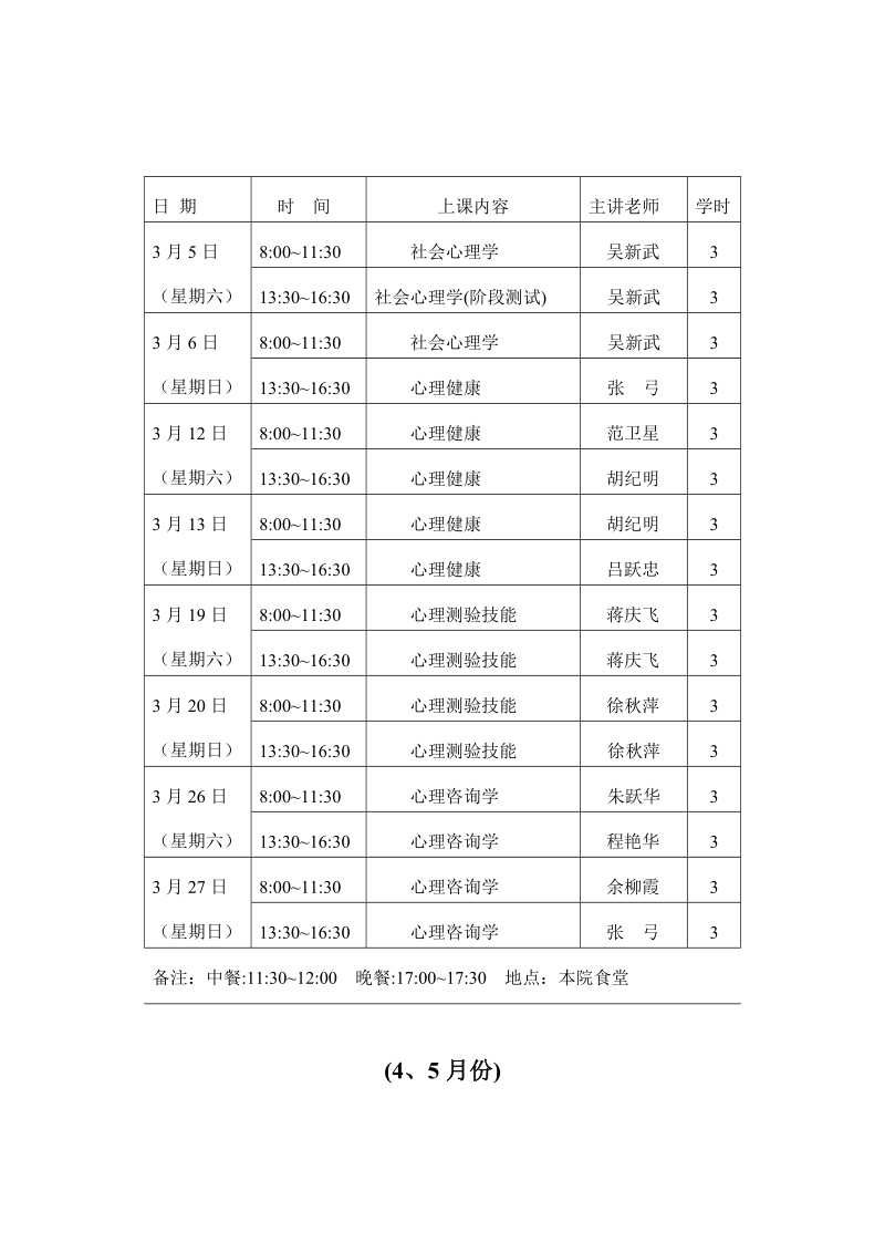 金华市心理咨询员职业培训班课程安排表(第三期).doc_第3页