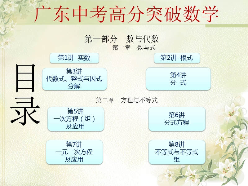 广东2016年中考高分突破数学目录.pps_第2页