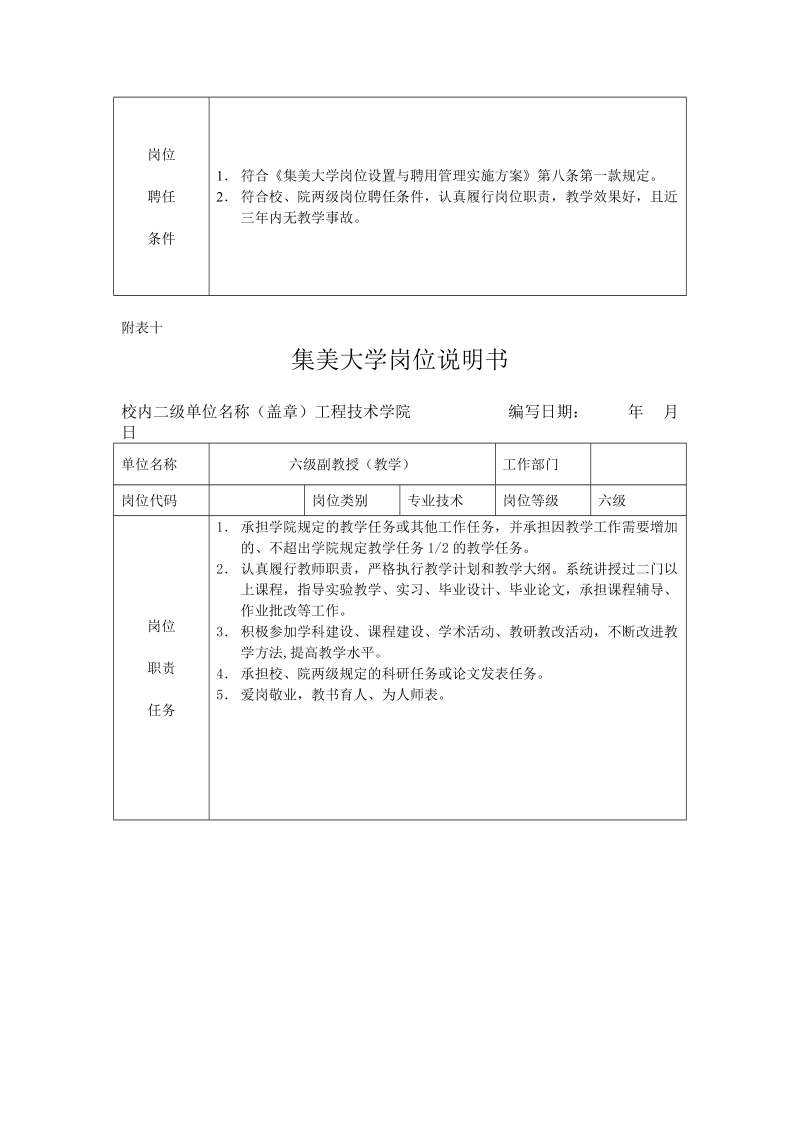 集美大学岗位说明书.doc_第3页