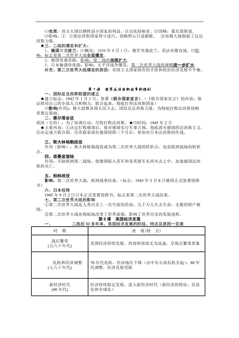 人教版九年级下册历史复习提纲.docx_第3页