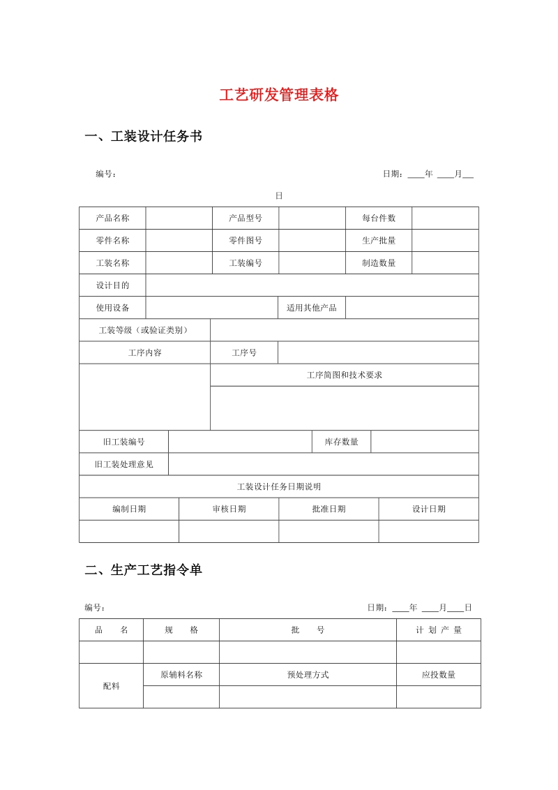 工艺研发管理表格.doc_第1页