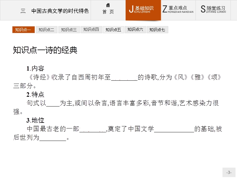 2015-2016学年高二历史人民版必修3课件2.3-中国古典文学的时代特色.ppt.ppt_第3页