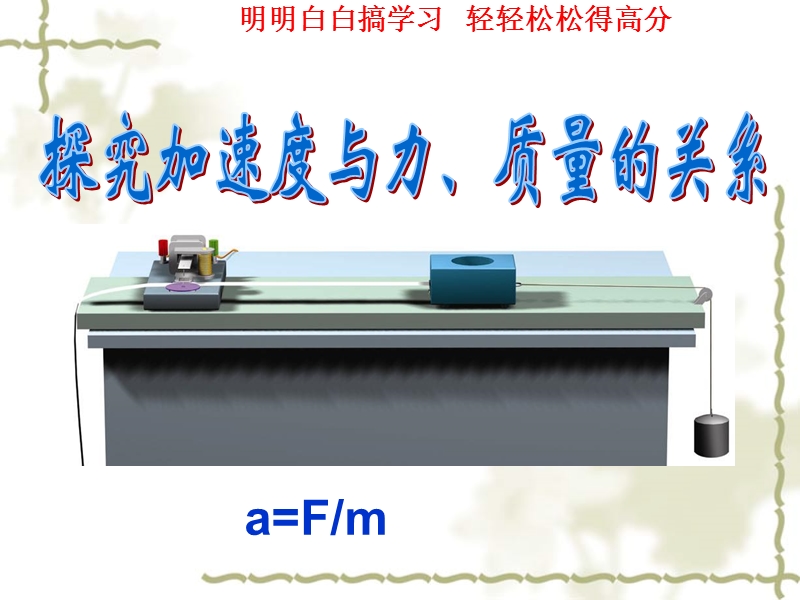 第十六讲《实验：探究加速度与力、质量的关系》课件胡明会名师视频录课.ppt_第2页