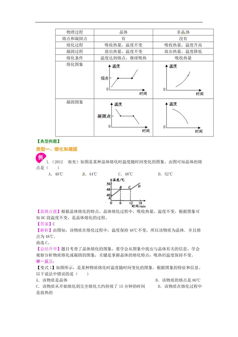 【解析版】2018年八年级物理上册3.2 熔化和凝固学案1（新人教版）.doc_第3页