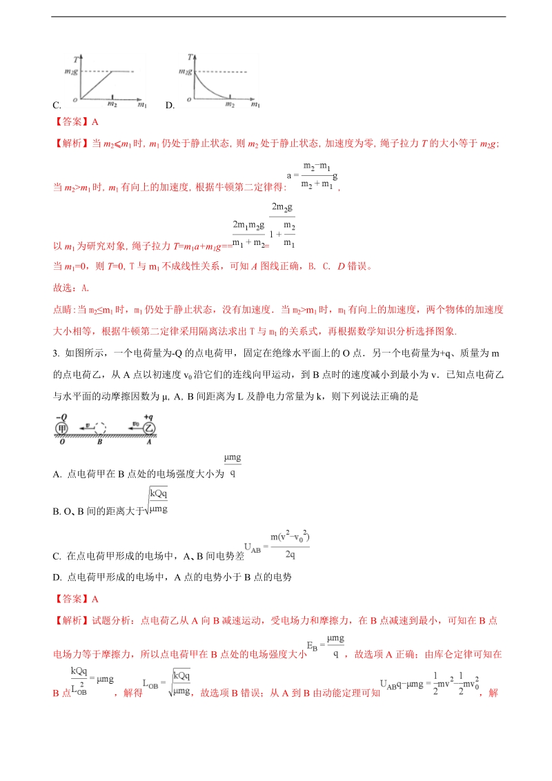 2018年湖北省宜昌市第一中学高三年级适应性训练（四）理综物理试题（解析版）.doc_第2页