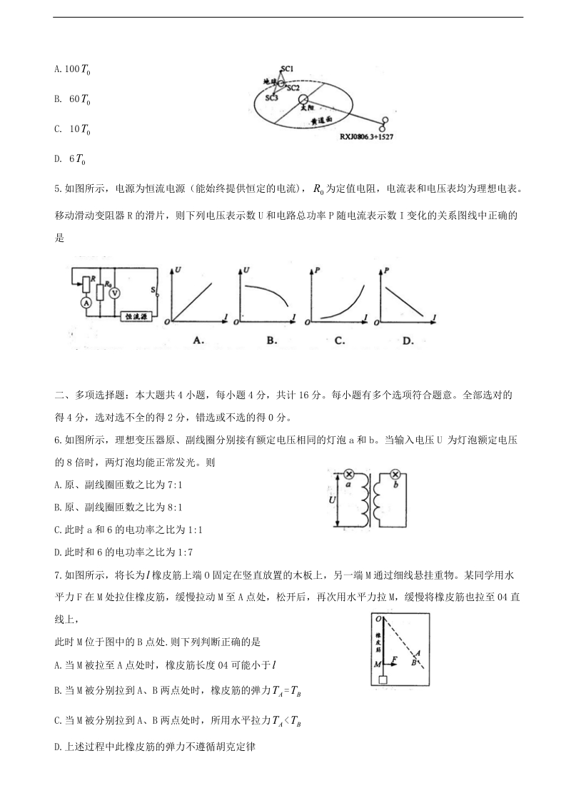 2017年江苏省苏锡常镇四市高三教学情况调研（二）（二模） （5月） 物理.doc_第2页