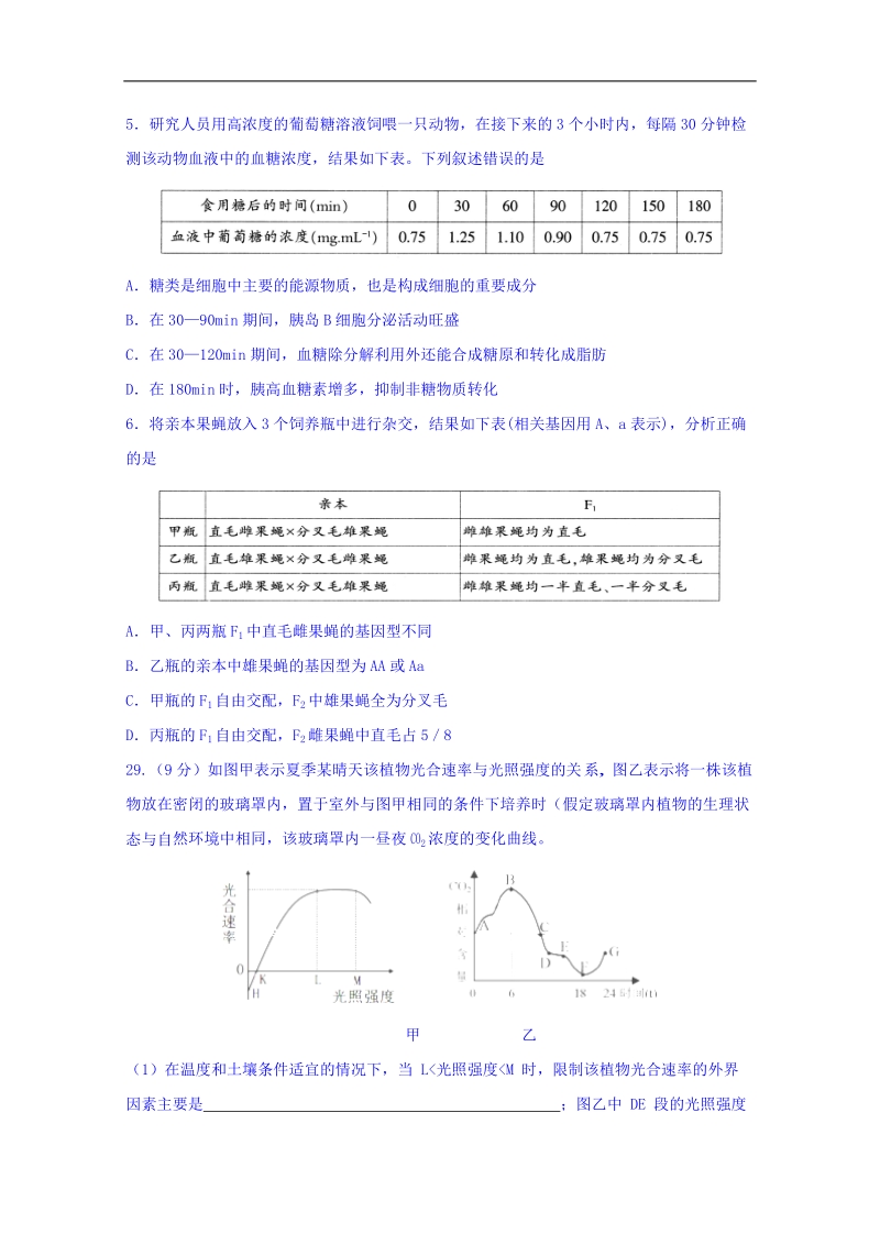 陕西省黄陵中学2018届高三（重点班）下学期第一次大检测生物试题 word版含答案.doc_第2页