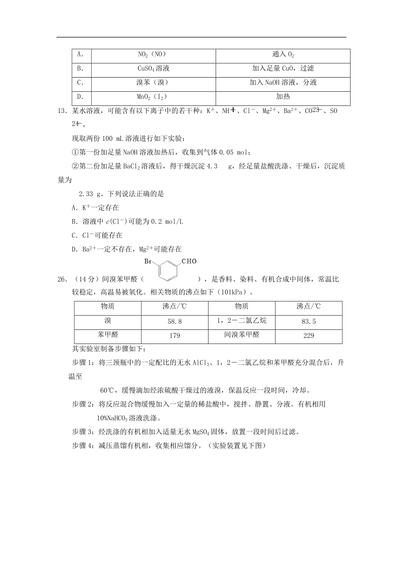 2017年吉林省长春市朝阳区高三第五次摸底考试试题化学.doc_第2页