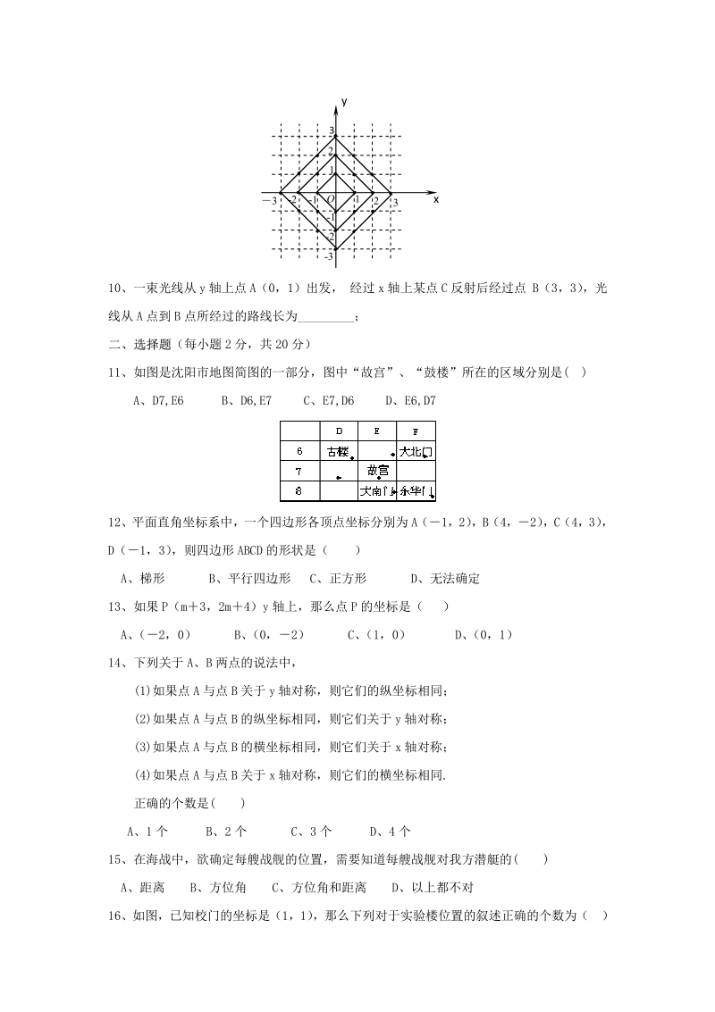 新人教（七下）第7章 平面直角坐标系 综合水平测试题2.pdf_第2页