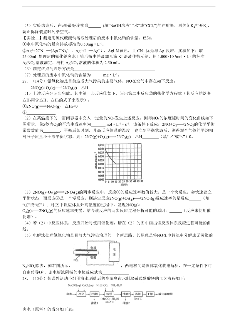 2017年山东省莒县普通高等学校招生全国统一考试模拟试题四（理综化学）.doc_第3页