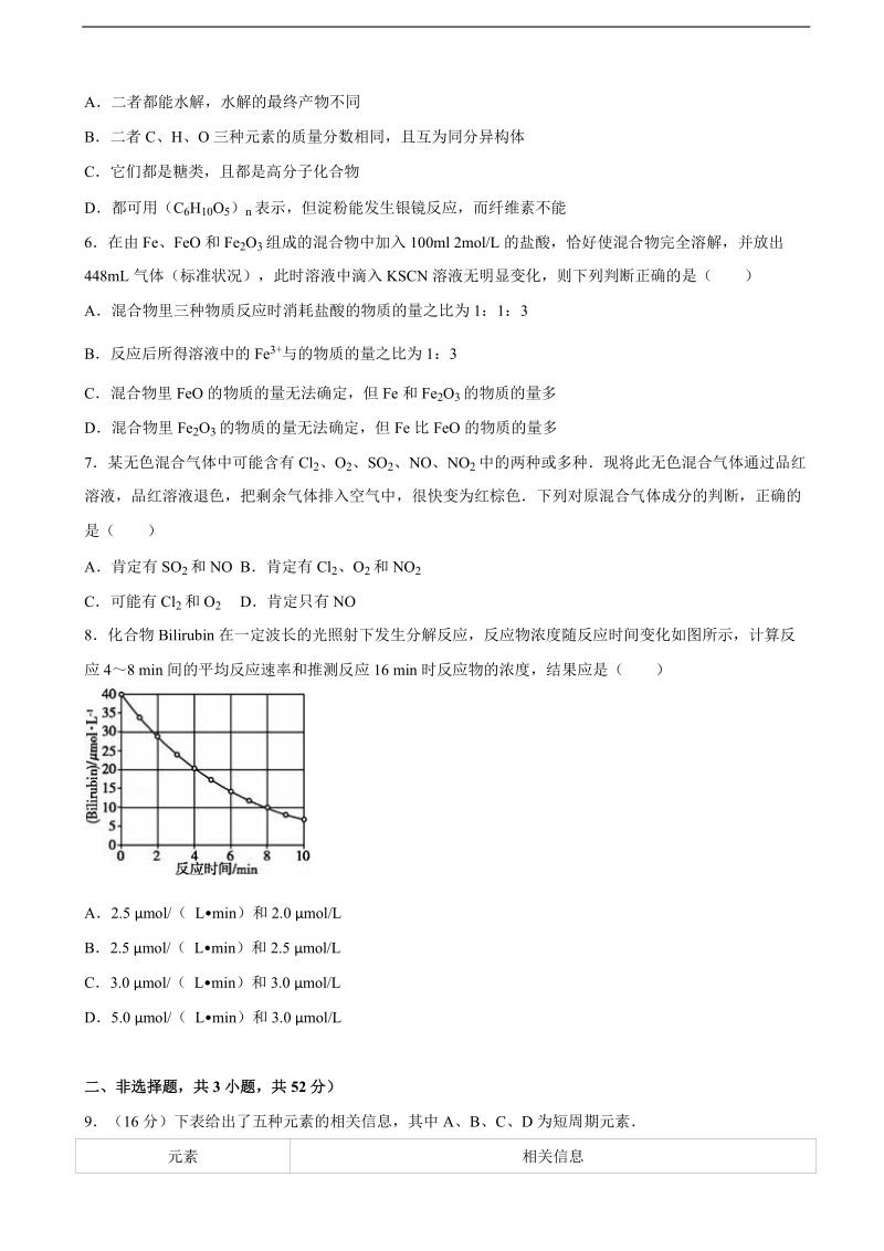 2016年江西省吉安市新干二中高三化学三模试卷（解析版）.doc_第2页