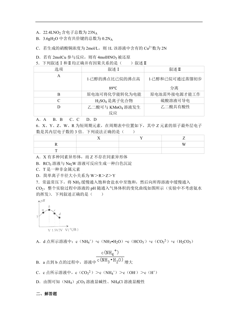 2016年广东省茂名市高考化学二模试卷（解析版）.doc_第2页