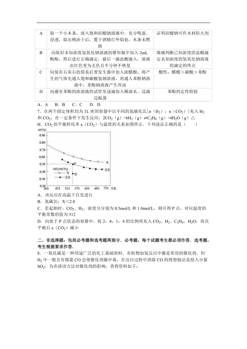 2016年江西省南昌市十所省重点中学高考化学模拟试卷（五）（解析版）.doc_第2页