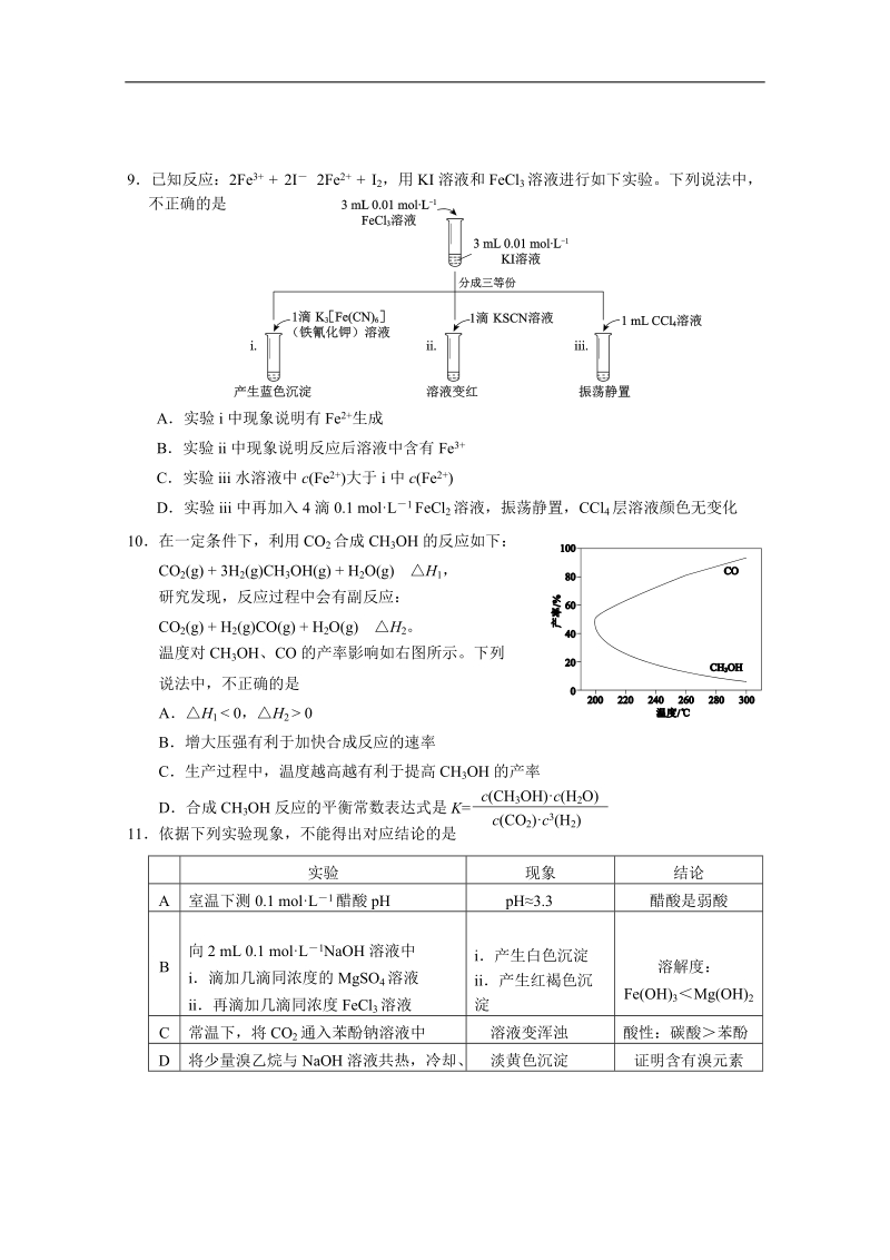 2017年北京市西城区高三二模化学试题.doc_第2页