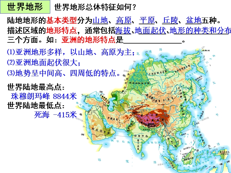 2017年浙江中考第一轮社会考点2-世界地形河湖气候.ppt_第2页