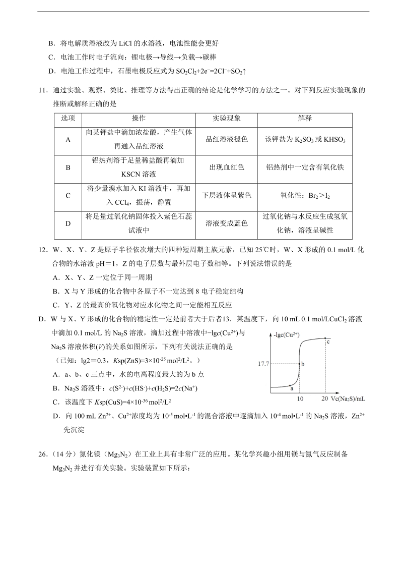 2017年福建省厦门外国语学校高三适应性模拟考试理综化学试题.doc_第2页