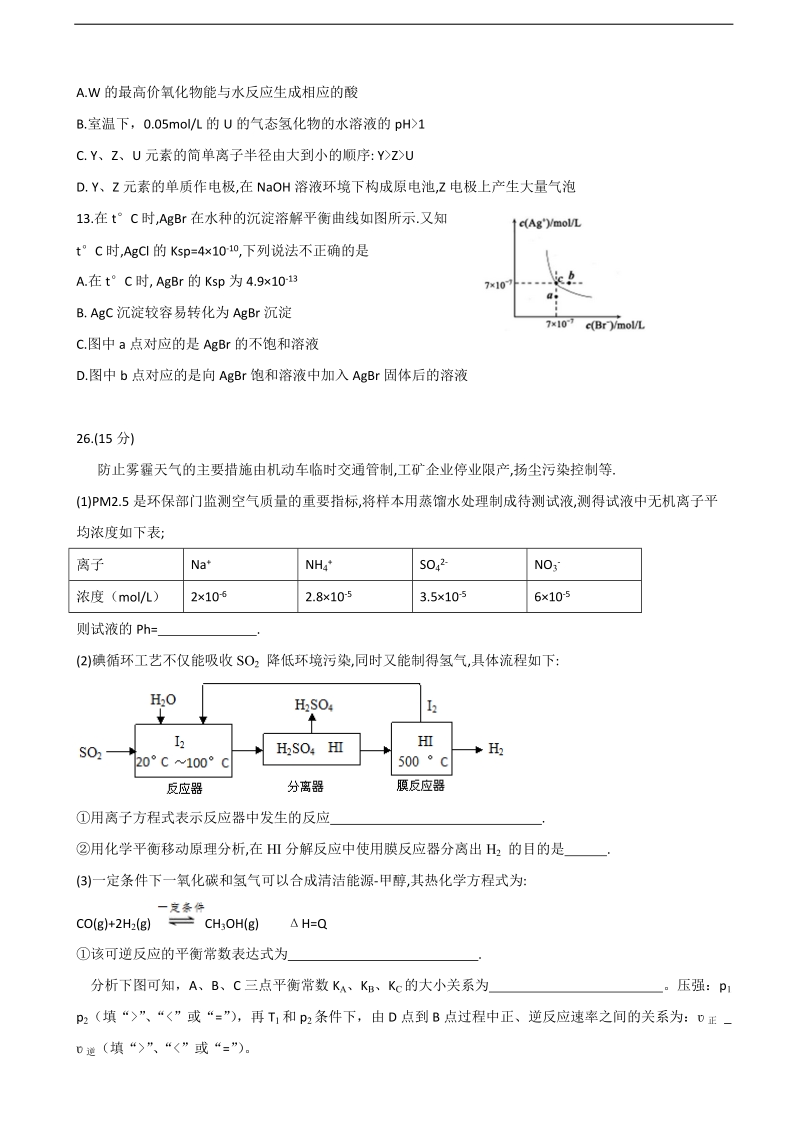 2017年重庆市高三学业质量调研抽测（第一次）理科综合化学试题.doc_第2页