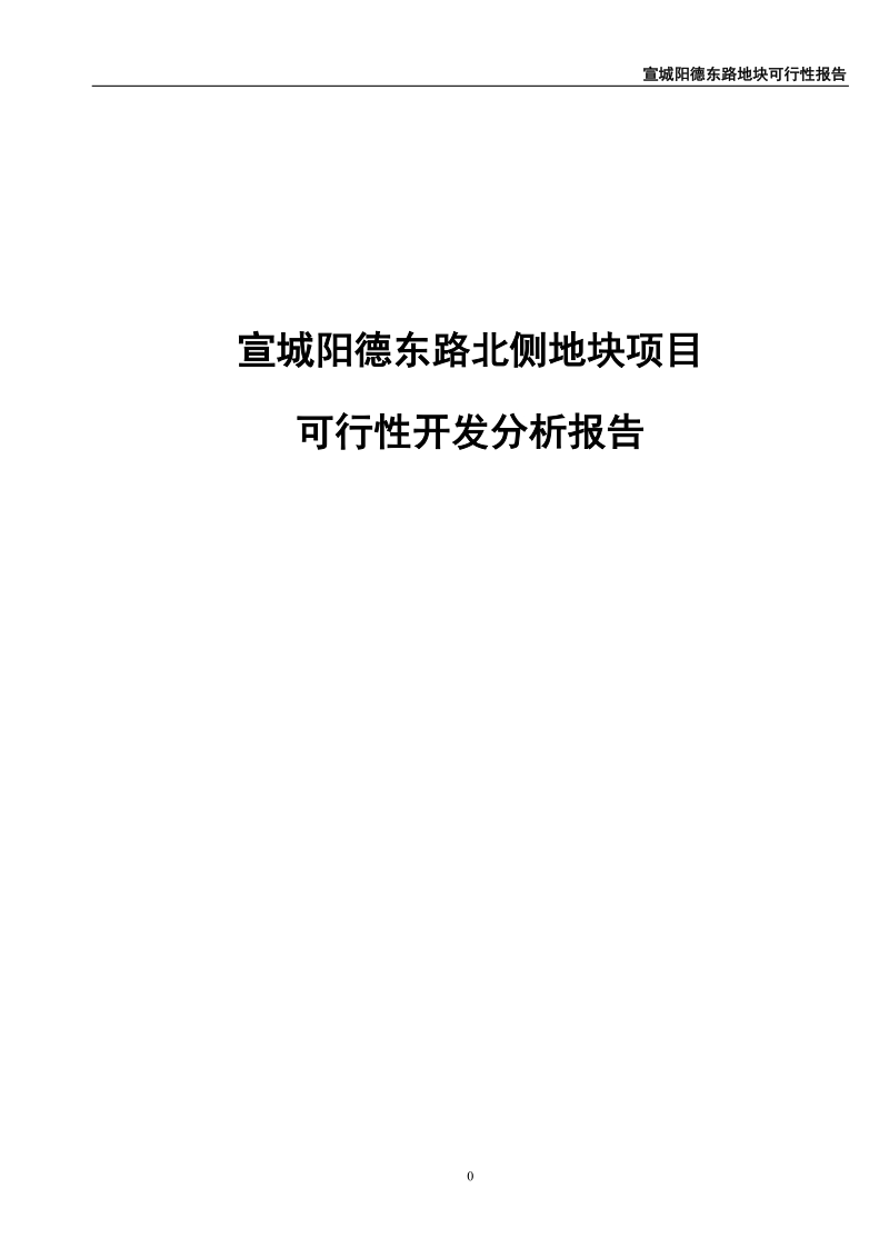 宣城阳德东路北侧地块项目可行性开发分析报告.doc_第1页