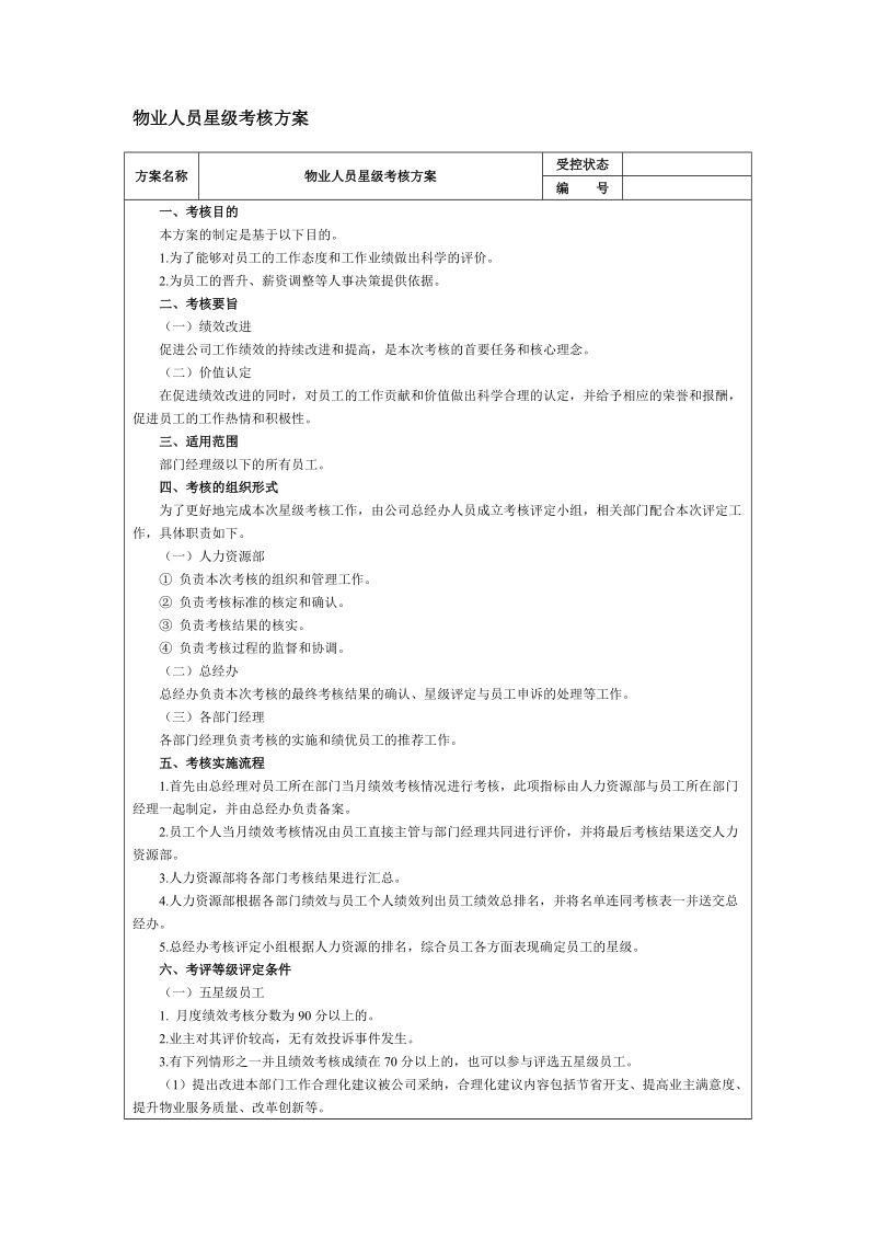 物业人员星级考核方案.doc_第1页