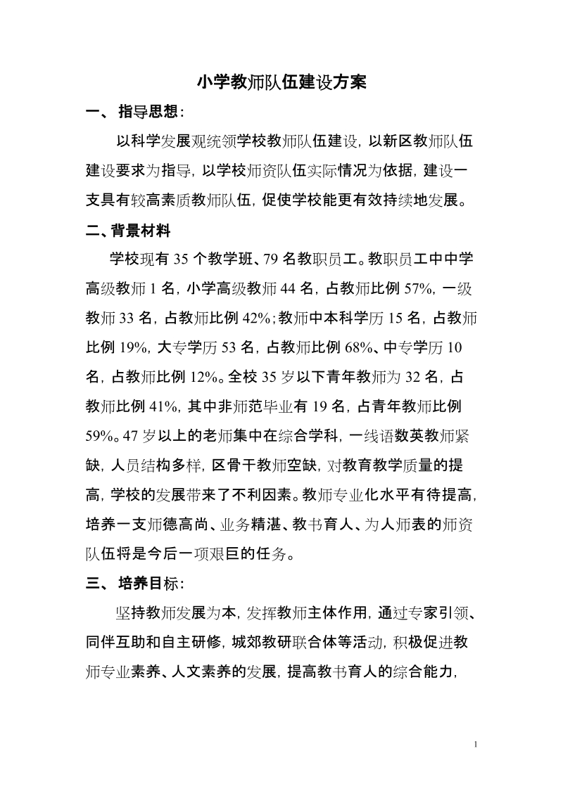 小学教师队伍建设方案.doc_第1页