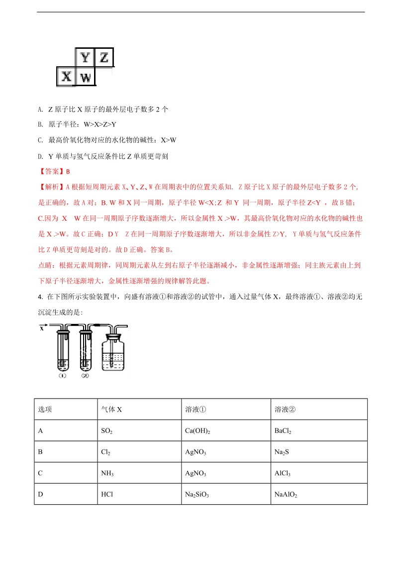 2018年北京市怀柔区高三3月模拟（零模）化学试题（解析版）.doc_第2页