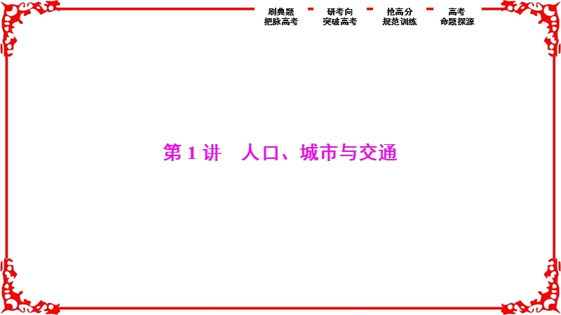 【优化探究】2017届高三地理高考二轮复习书讲解第一部分专题二人文地理事象与原理第1讲人口、城市与交通.ppt_第2页