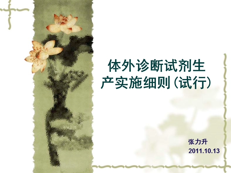 2011体外诊断试剂生产实施细则培训.ppt_第1页