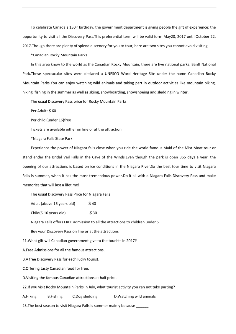 2017年陕西省宝鸡市高三教学质量检测（三）（三模）英语试题.doc_第3页