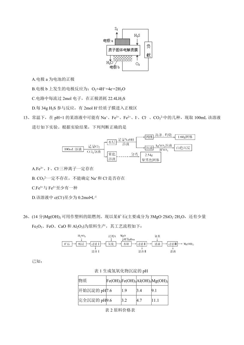 2017年黑龙江省哈尔滨师范大学附属中学高三第四次模拟考试理综化学试题.doc_第2页