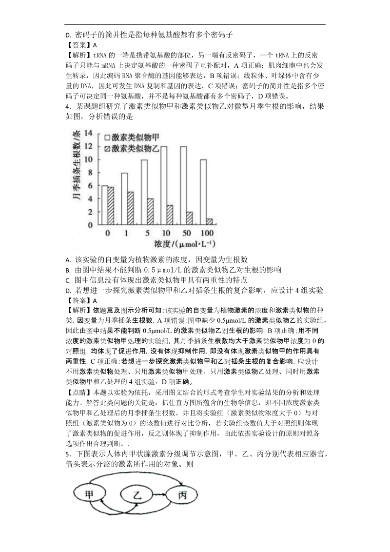 2017年河北省唐山市高三第二次模拟考试理综生物试题（带解析）.doc_第2页