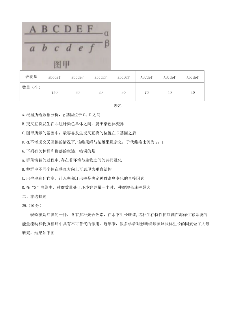 2017年吉林省延边二中高三下学期5月底模拟考试理科综合生物试题.doc_第2页