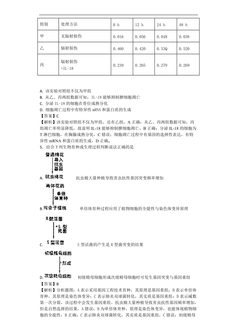 2017年天津市耀华中学高三第一次校模拟考试理科综合生物试题（带解析）.doc_第2页