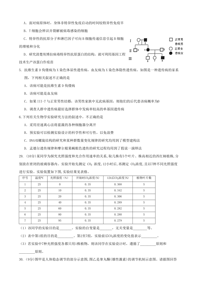 2017年内蒙古赤峰市宁城县高三一模理综生物试题.doc_第2页